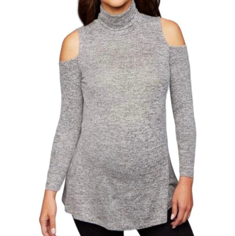 A Pea in the Pod Gray Off-the-Shoulder Sweater